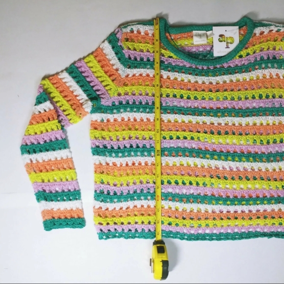 Adyson Parker Boho Crochet Knit Stripe Top - Picture 5 of 9